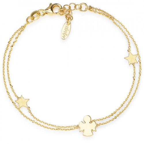 Bracciale Argento 925 Placcato Oro Giallo Con Ciondoli Amen BRASG